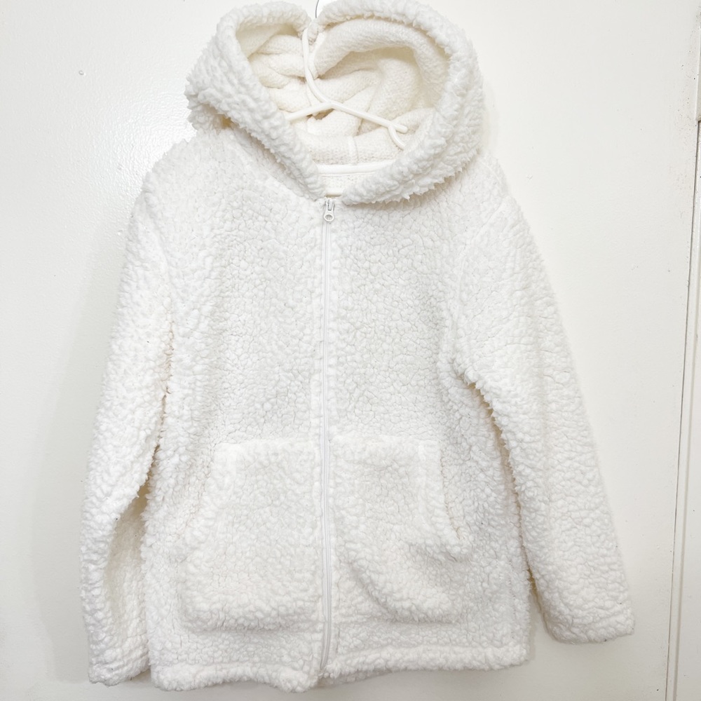 Glamorous CORE Life Girls Sz: S White Fleece Full Zip Hoodie Excellent Condition